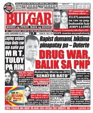 NOVEMBER 20, 2017 BULGAR: BOSES NG PINOY, MATA NG BAYAN