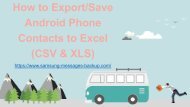 ExportSave Android Phone Contacts to Excel (CSV & XLS)