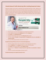 Disable Network Traffic monitoring after installing Kaspersky Product