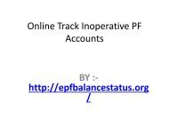 Online Track Inoperative PF Accounts