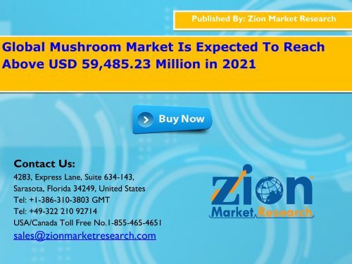 Mushroom Market Projected to Grow at 9.2% through 2021