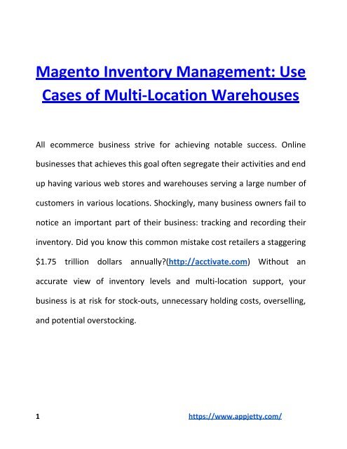 Magento Inventory Management_ Use Cases of Multi-Location Warehouses