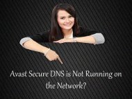 Avast Secure DNS is Not Running on the Network