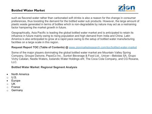 Bottled Water Market