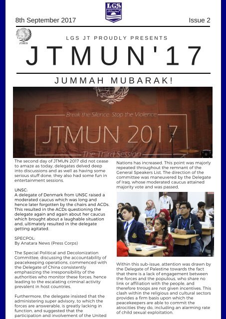 JTMUN Newsletter Day 2
