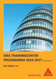 Opleidingscatalogus Sika Belgium 2016-2017 NL