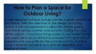 How to Plan a Space for Outdoor Living?