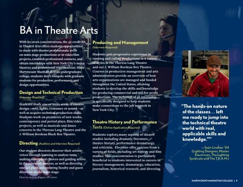 Theatre Arts Divisional Brochure 2017–18