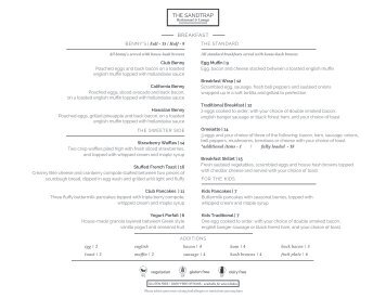 BREAKFAST MENU