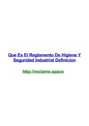 QUE ES EL REGLAMENTO DE HIGIENE Y SEGURIDAD INDUSTRIAL DEFINICION