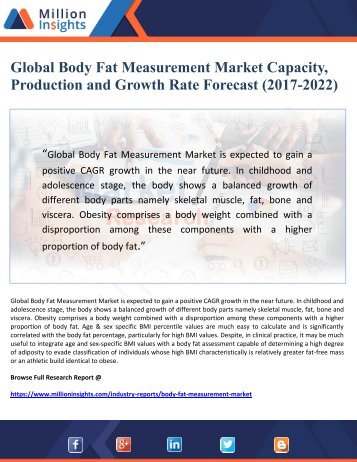 Body Fat Measurement Market Capacity, Production and Growth Rate Forecast (2017-2022)