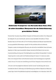 Elektrische Transporter von Mercedes-Benz Vans