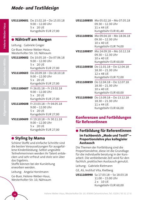 Gelsenkirchen @KEFB Bistum Essen Programm 2018