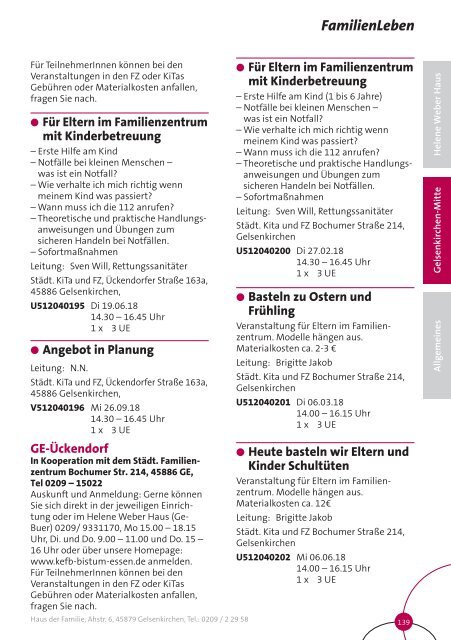 Gelsenkirchen @KEFB Bistum Essen Programm 2018