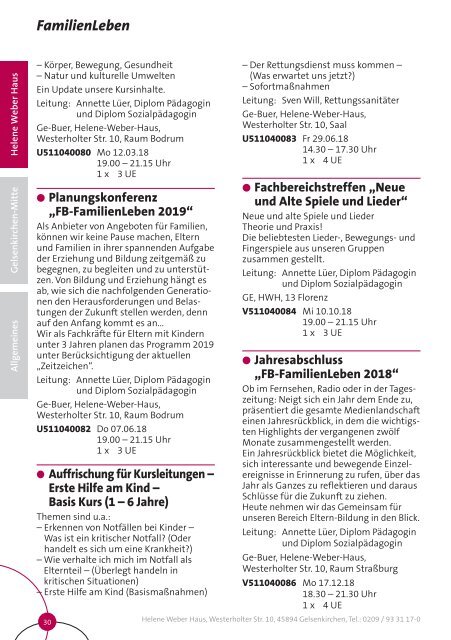 Gelsenkirchen @KEFB Bistum Essen Programm 2018