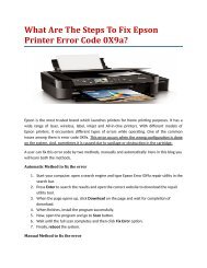 What Are The Steps To Fix Epson Printer Error Code 0X9a?