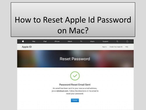 1-833-493-0111 How to Reset Apple Id Password on Mac