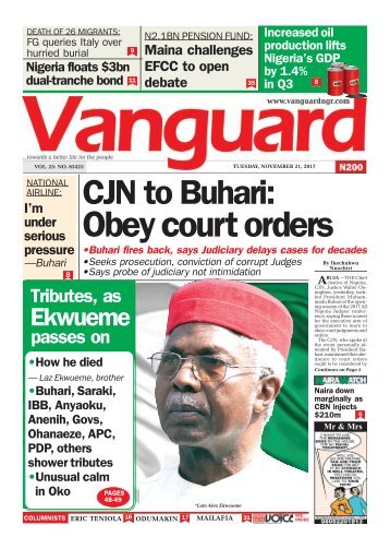 21112017 - CJN to Buhari: Obey court orders