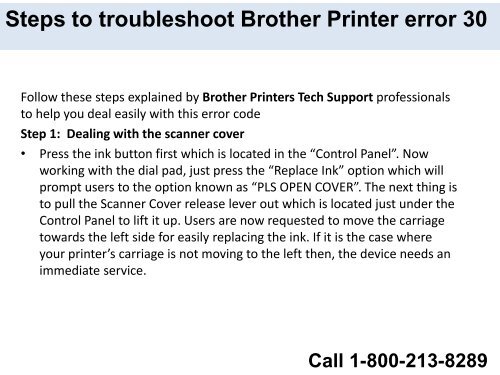 How To Fix Brother Printer Error 30