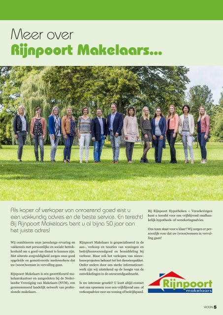 Rijnpoort Makelaars WOON magazine #42, uitgave december 2017