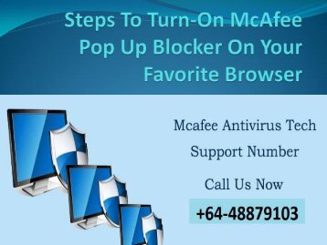 Steps To Turn-On McAfee Pop Up Blocker On