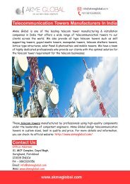 Telecommunication Towers Manufacturers In India