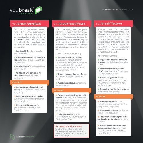 edubreak®SPORTCAMPUS Produktkatalog