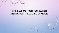 Best method for water filtration – Reverse Osmosis