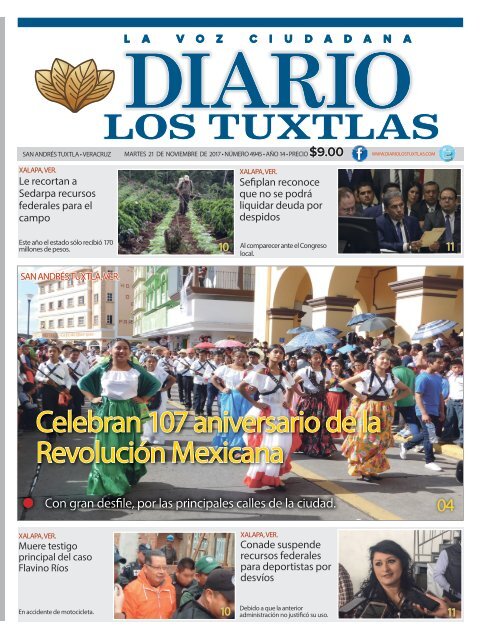 edición de diario los tuxtlas del 21 de noviembre de 2017