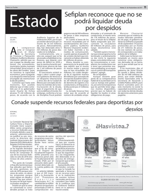 edición de diario los tuxtlas del 21 de noviembre de 2017