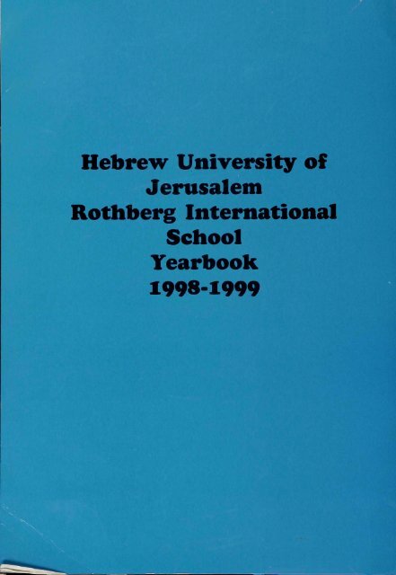 1998-1999 Rothberg Yearbook