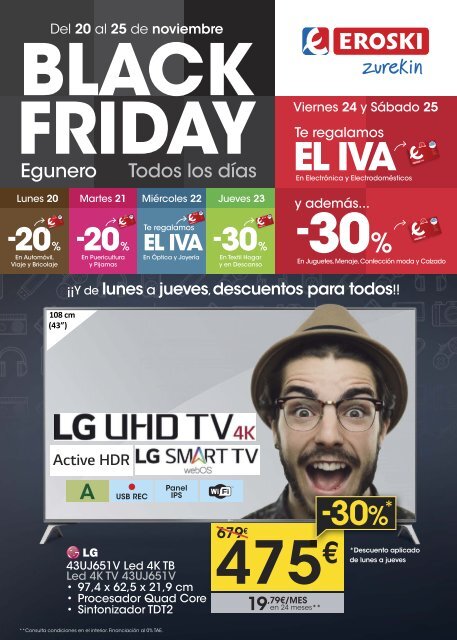 EROSKI Black Friday folleto ofertas hasta 25 Noviembre 2017  euskera-castellano