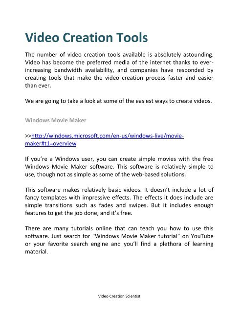 Video Creation Guide - How To Create Video