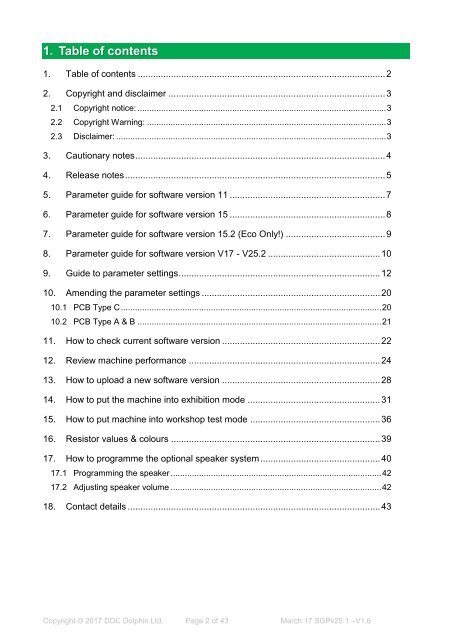 V25.1 Software Guide Pulpmatic Ultima  Eco Uno Incomatic V1.6