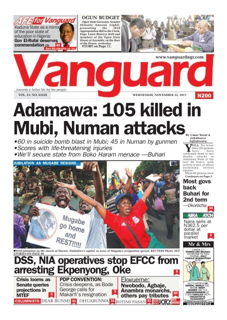 22112017 - Adamawa: 105 killed in Mubi, Numan attacks