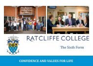 Ratcliffe College - Sixth Form Handbook