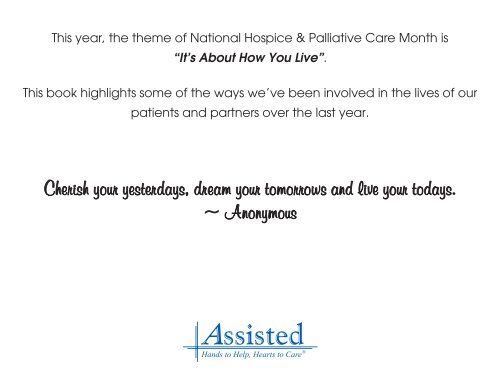 Hospice and Palliative Care Month | Assisted Memory Book