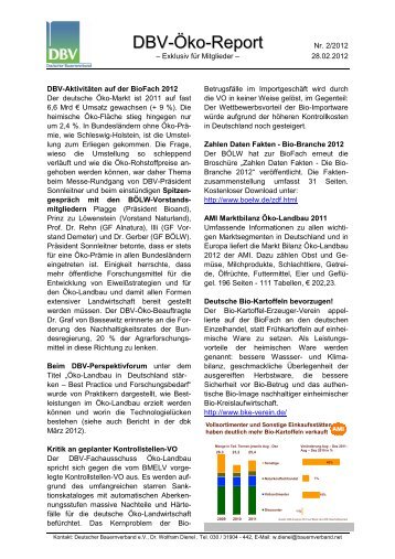 DBV Öko-Report Nr. 02 vom 29.02.2012 - Bauernverband ...