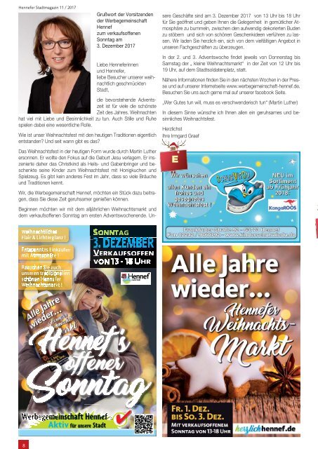 Hennefer Stadtmagazin, Ausgabe 11 / November 2017 