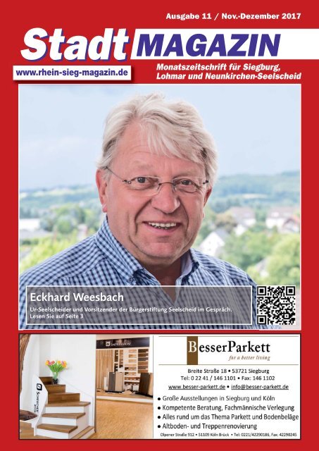 Stadtmagazin für Siegburg, Lohmar und Neunkirchen-Seelscheid, Ausgabe 11 / Dezember 2017