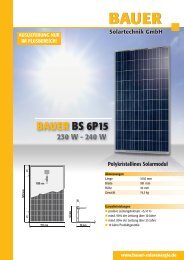 BAUER BS 6P15 - BAUER Solarenergie GmbH