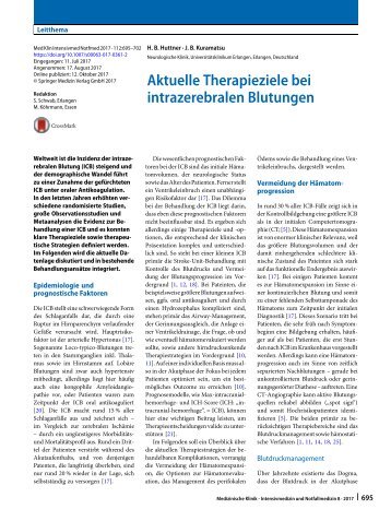 07 Aktuelle Therapieziele bei intrazerebralen Blutungen