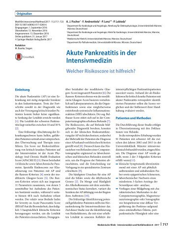 10 Akute Pankreatitis in der Intensivmedizin