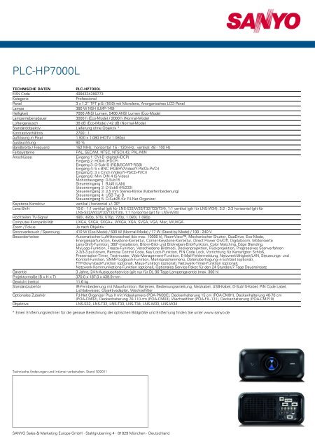 PLC-HP7000L - AVData GmbH
