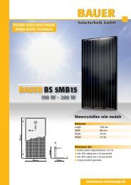 BAUER BS 5MB15 - BAUER Solarenergie GmbH