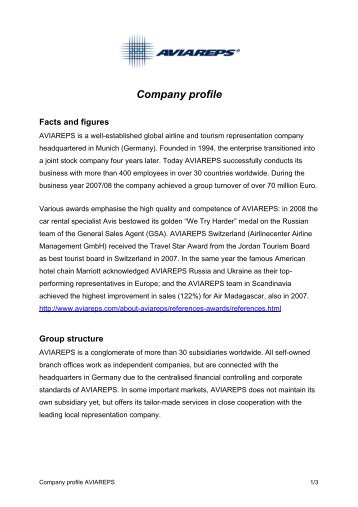 Company profile - AVIAREPS