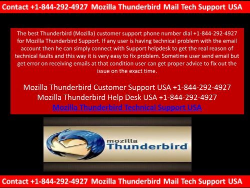 Dial +1-844-292-4927 Mozilla Thunderbird Mail Tech Support USA