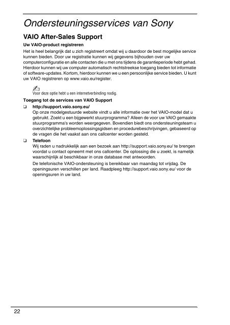 Sony VPCF13B4E - VPCF13B4E Documents de garantie N&eacute;erlandais