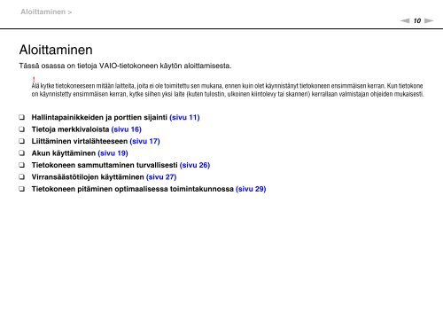 Sony VPCF13B4E - VPCF13B4E Mode d'emploi Finlandais