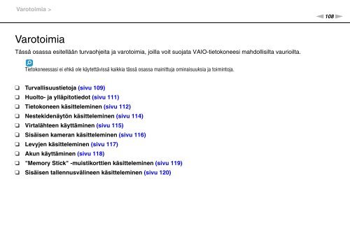 Sony VPCF13B4E - VPCF13B4E Mode d'emploi Finlandais